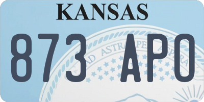 KS license plate 873APO
