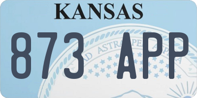 KS license plate 873APP