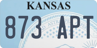 KS license plate 873APT