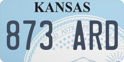 KS license plate 873ARD