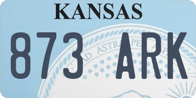 KS license plate 873ARK
