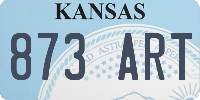 KS license plate 873ART