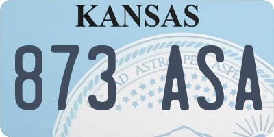 KS license plate 873ASA