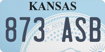 KS license plate 873ASB