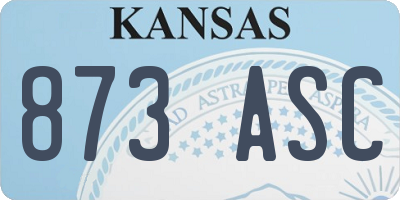KS license plate 873ASC