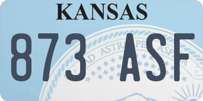 KS license plate 873ASF