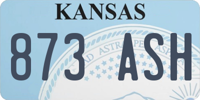 KS license plate 873ASH