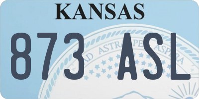 KS license plate 873ASL
