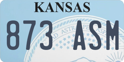 KS license plate 873ASM