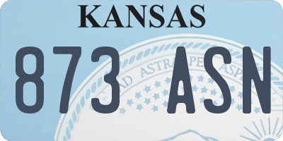 KS license plate 873ASN