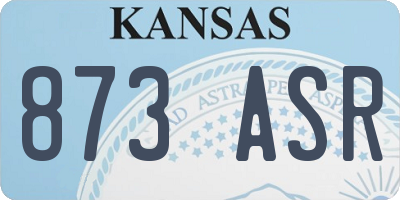 KS license plate 873ASR