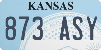 KS license plate 873ASY