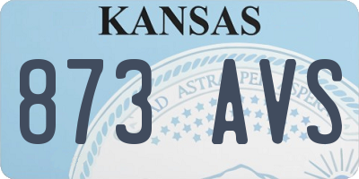 KS license plate 873AVS