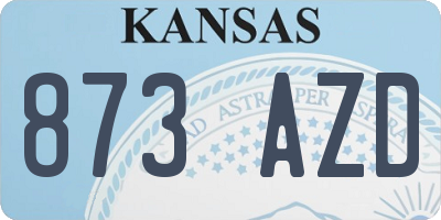 KS license plate 873AZD