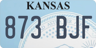 KS license plate 873BJF