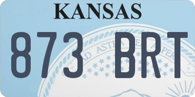 KS license plate 873BRT