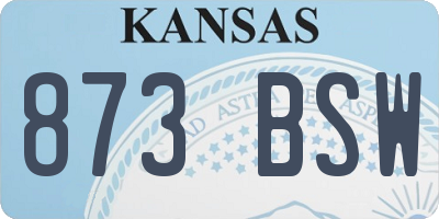 KS license plate 873BSW