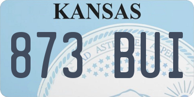 KS license plate 873BUI