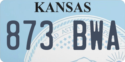KS license plate 873BWA