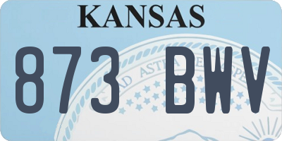 KS license plate 873BWV