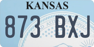 KS license plate 873BXJ