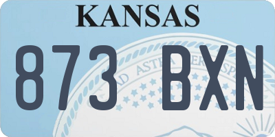 KS license plate 873BXN