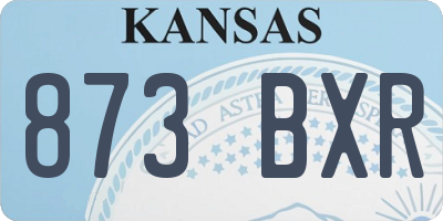 KS license plate 873BXR