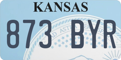 KS license plate 873BYR
