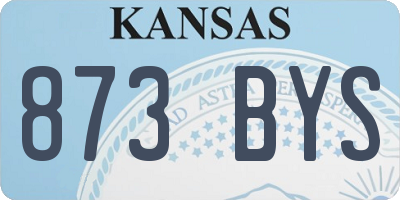 KS license plate 873BYS