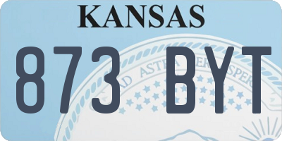 KS license plate 873BYT