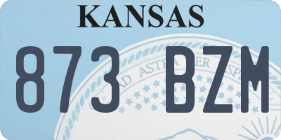 KS license plate 873BZM
