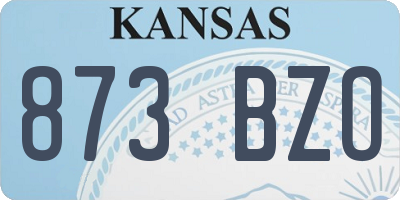 KS license plate 873BZO