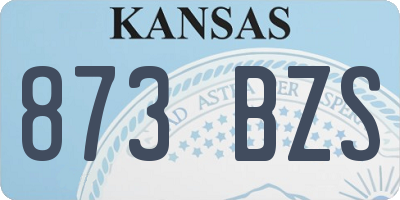 KS license plate 873BZS