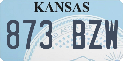 KS license plate 873BZW