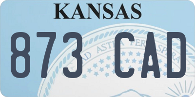 KS license plate 873CAD
