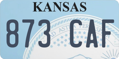 KS license plate 873CAF