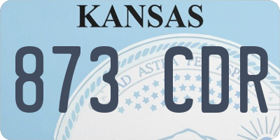 KS license plate 873CDR