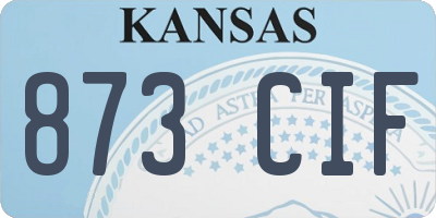 KS license plate 873CIF