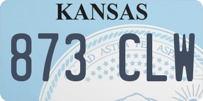 KS license plate 873CLW
