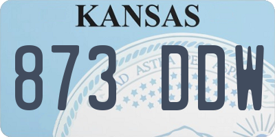 KS license plate 873DDW