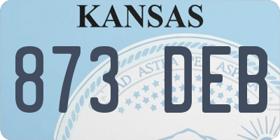 KS license plate 873DEB