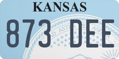 KS license plate 873DEE
