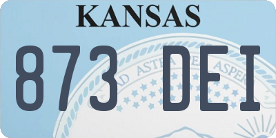 KS license plate 873DEI
