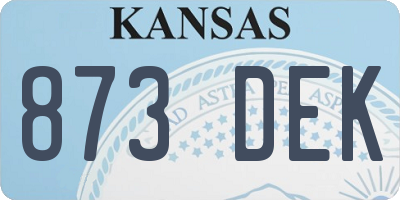 KS license plate 873DEK