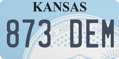 KS license plate 873DEM