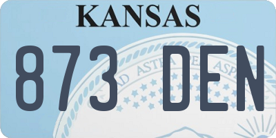 KS license plate 873DEN
