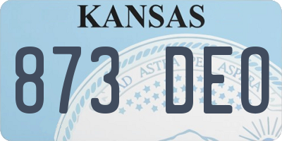 KS license plate 873DEO