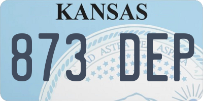 KS license plate 873DEP