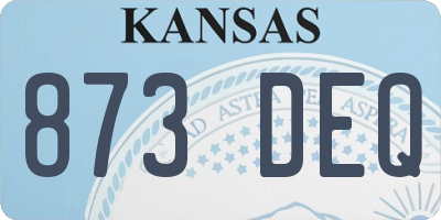 KS license plate 873DEQ
