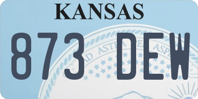 KS license plate 873DEW
